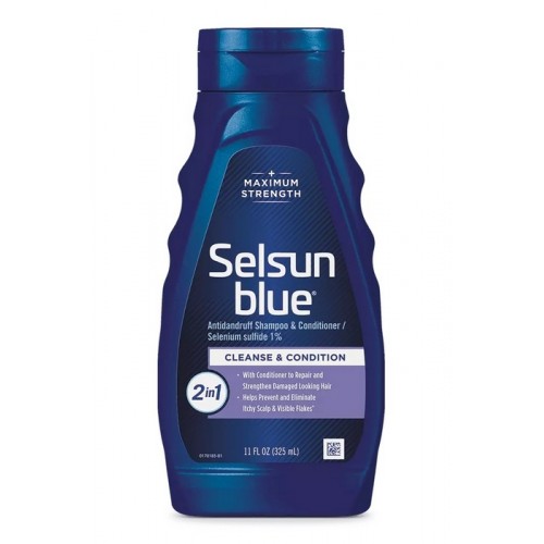 Selsun Blue 2-In-1 Anti Dandruff Shampoo & Conditioner Maximum Strength 325ml (11 fl oz)